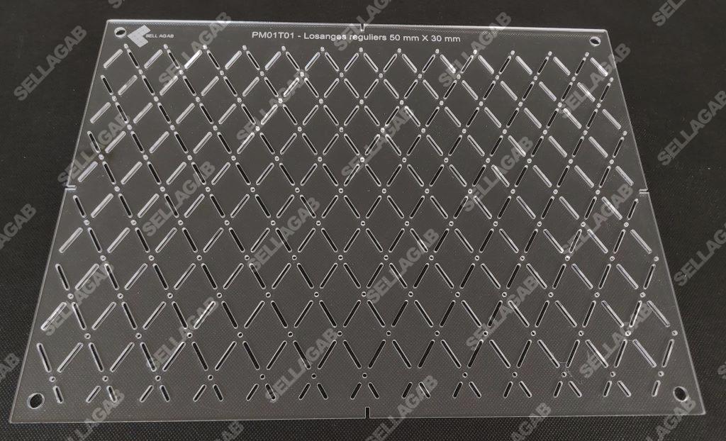 Losanges réguliers de 50 x 30 mm