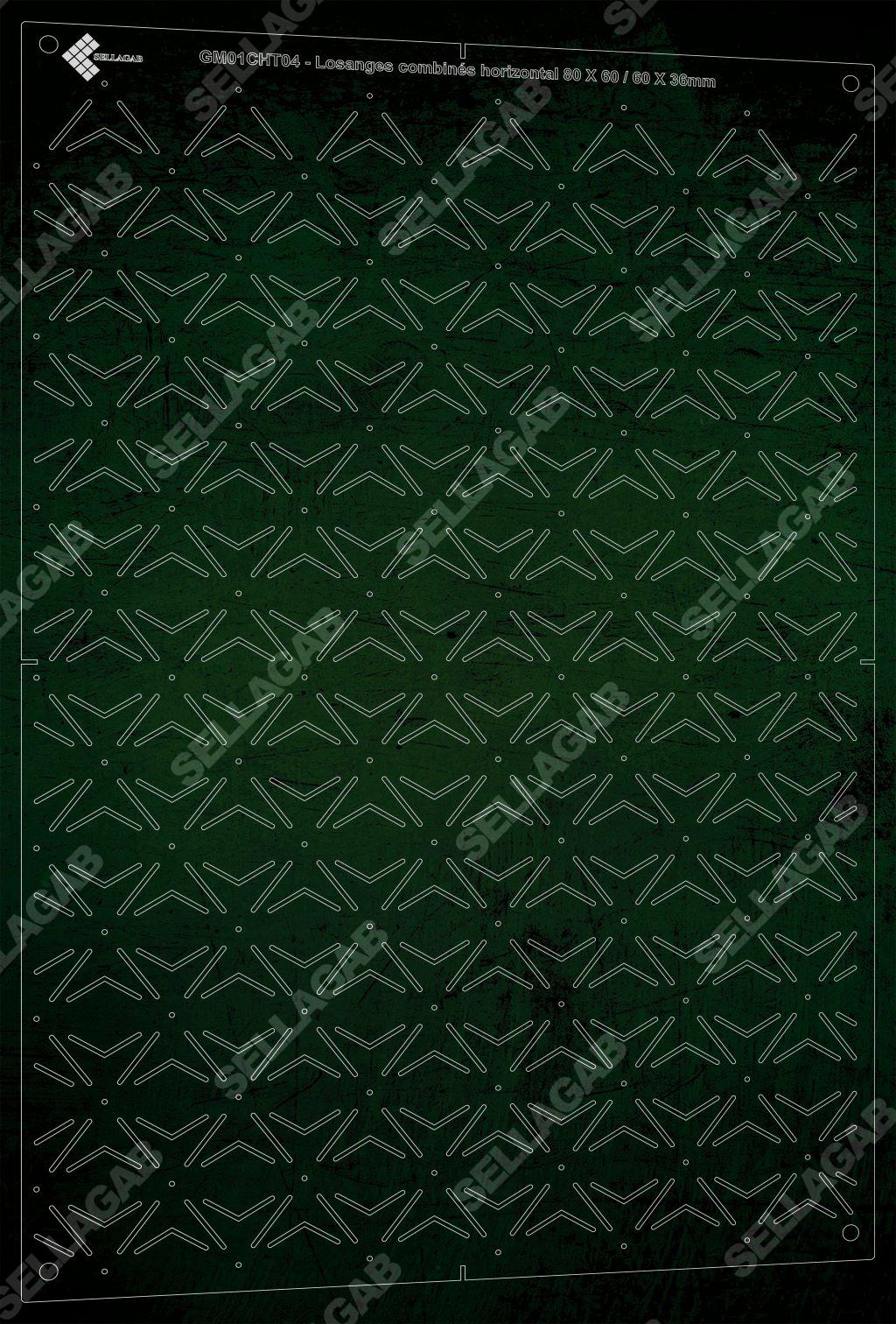 GM01CHT04- Losanges combinés horizontal 80×60 / 60×36 mm