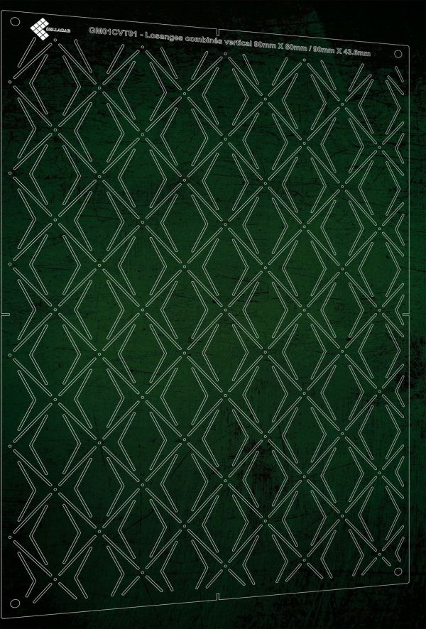 GM01CVT01- Losanges combinés vertical 90 mm x 80 / 90 mm x 43.6 mm