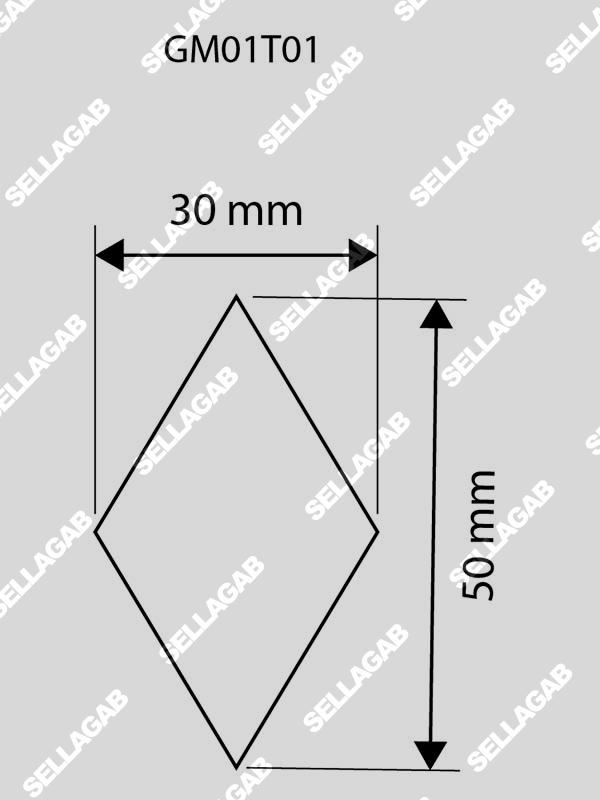 Gabarits en Plexiglas transparent Losanges 50×30 mm réguliers