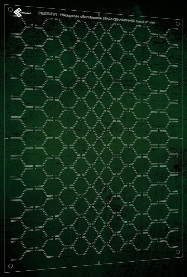GM02DT01 - Hexagones décroissants 35<25<20<15<10<05 x 41 mm
