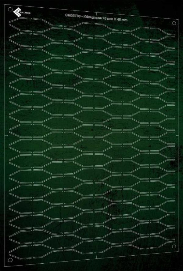 GM02T03- Hexagones 25×45 mm irréguliers