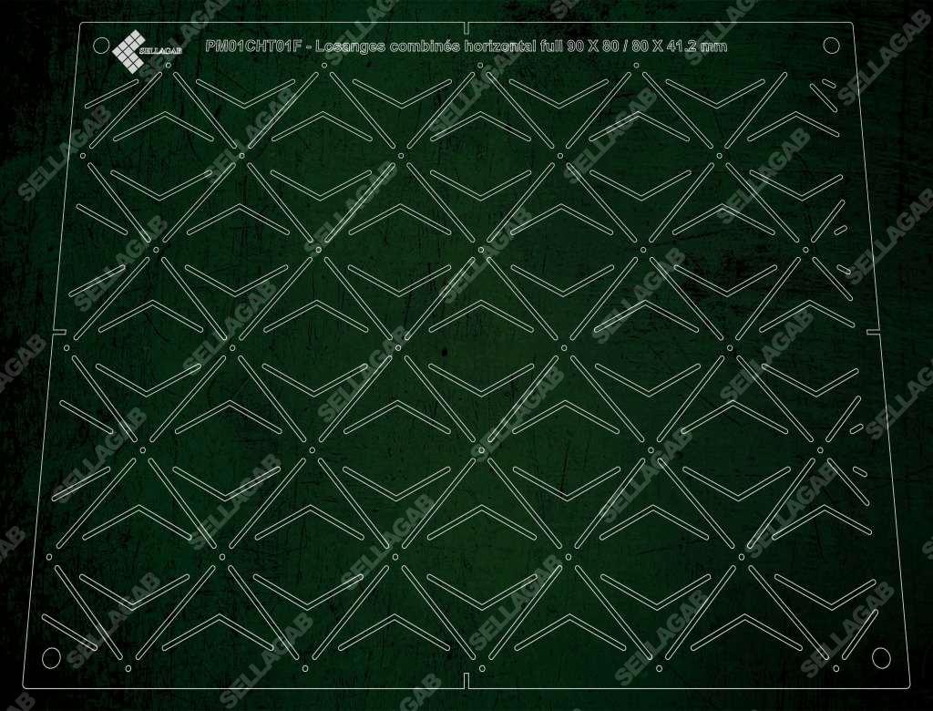 PM01CHT01- Losanges combinés horizontal 90x80 / 80x41.2 mm