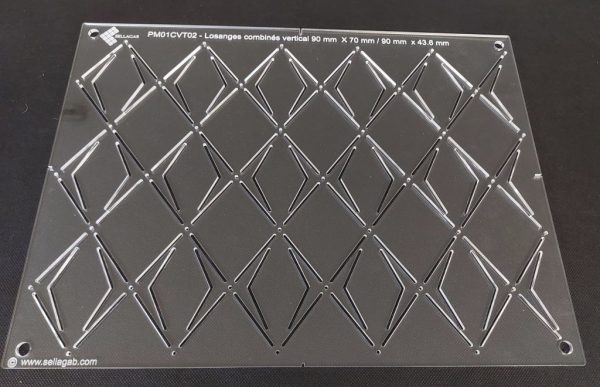 Losanges combinés vertical 90 mm x 70 / 90 mm x 43.6 mm