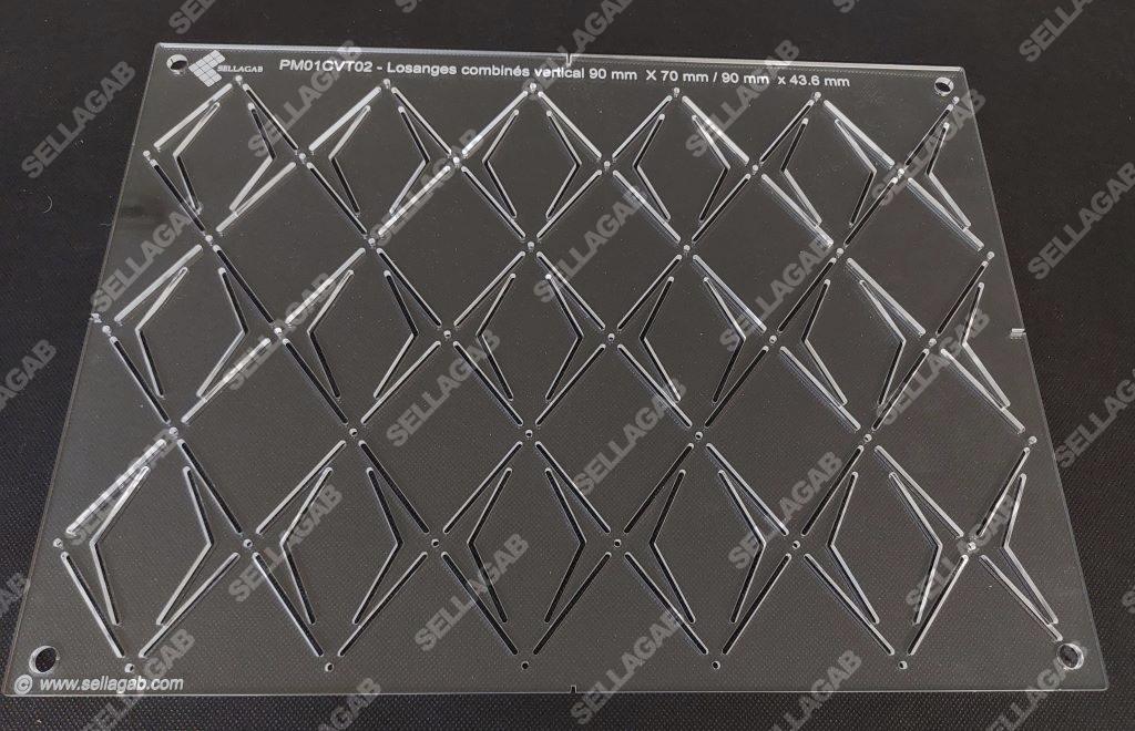 Losanges combinés vertical 90 mm x 70 / 90 mm x 43.6 mm