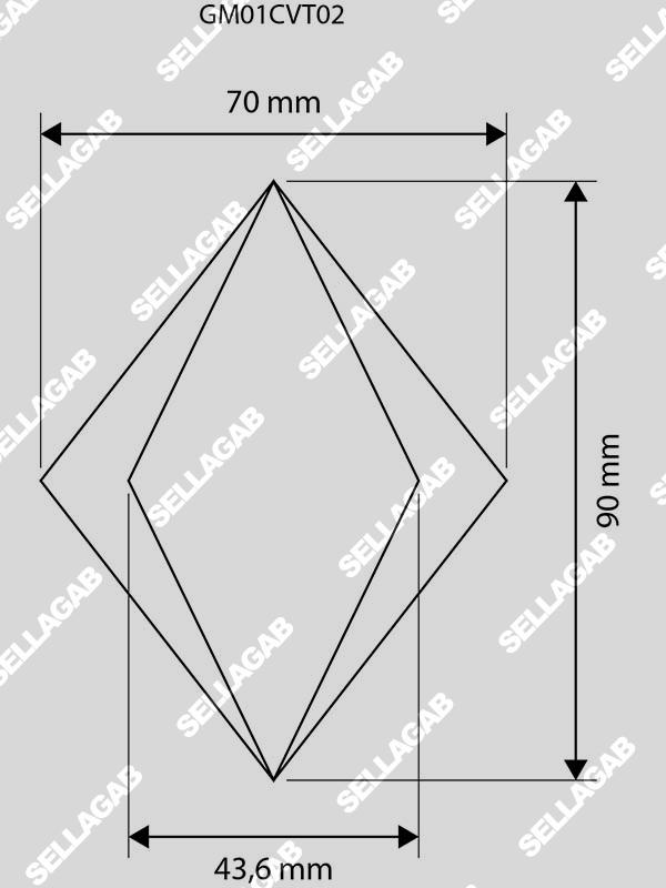 PM01CVT02- Losanges combinés vertical 90 mm x 70 / 90 mm x 43.6 mm – Image 2