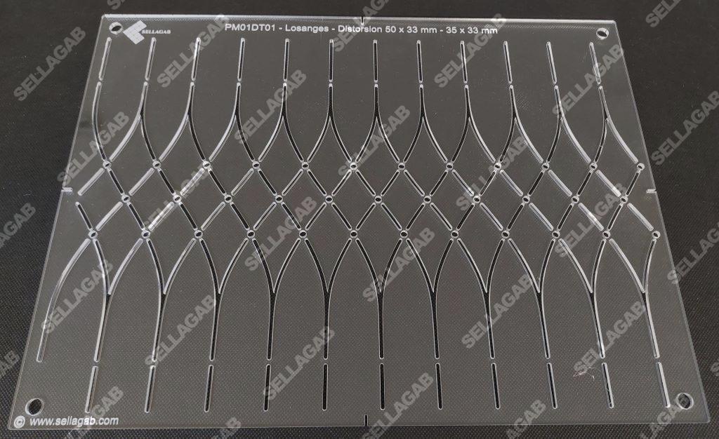 Losanges distorsion 50x33 mm - 65x33 mm