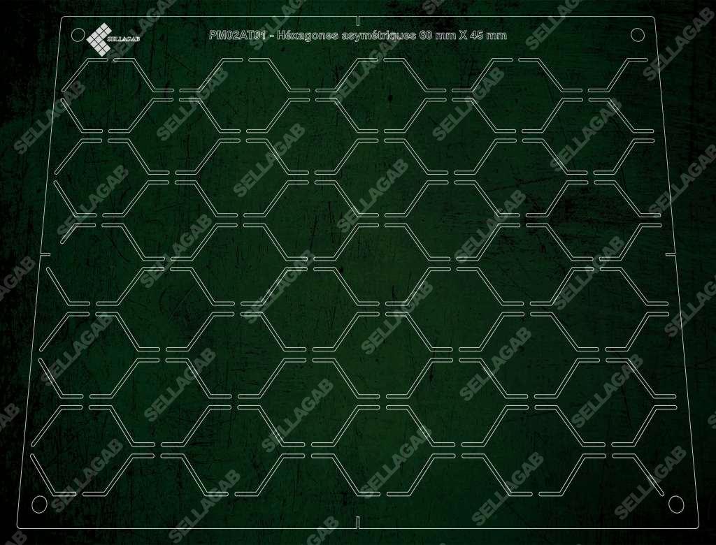 PM02AT01 - Hexagones asymétriques 60x46 mm