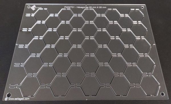 Hexagones réguliers de 25 x 25 mm