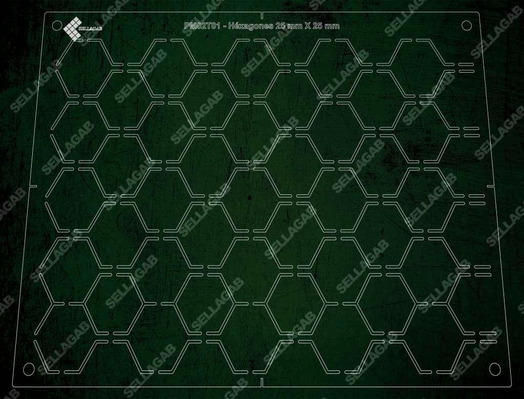 PM02T01 - Hexagones 25x25 mm réguliers