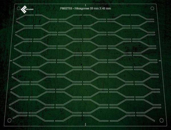 PM02T03 - Hexagones 25x45 mm irréguliers
