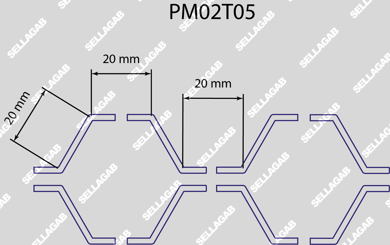 PM02T05- Hexagones réguliers 20 mm × 20 mm – Image 2